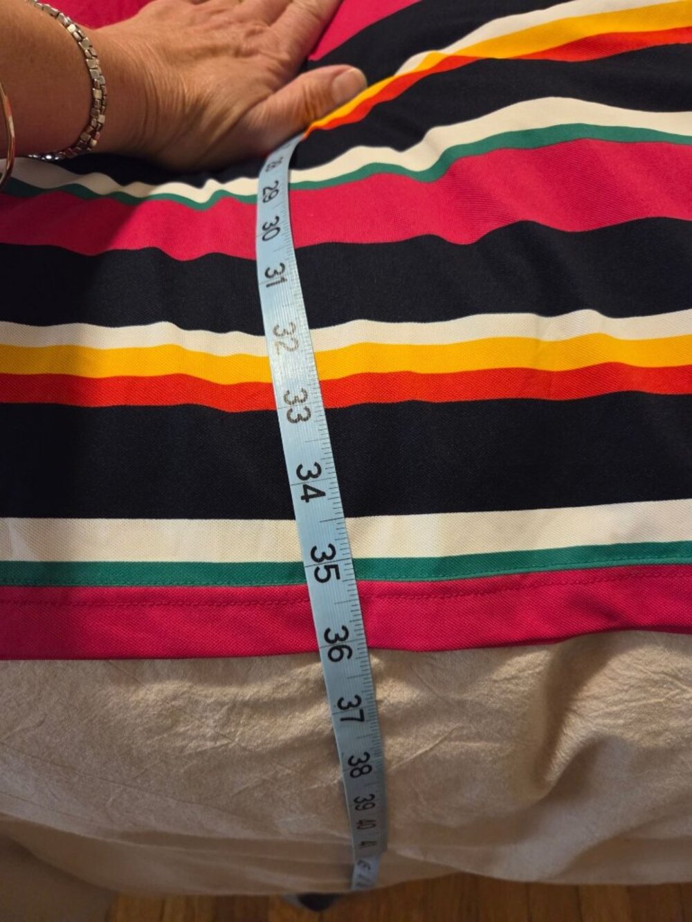 Womens Disney Minnie Mouse Polo Dress L Multicolor Striped Graphic Preppy - Picture 7 of 7